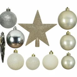 KAEMINGK Kit de décoration de sapin de Noël Novae multi Argent / / Or / Perle Blanc laine New