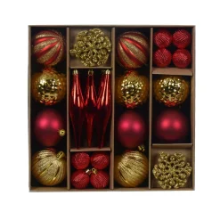 KAEMINGK Kit de décoration de sapin de Noël Christmas et or clair Bordeaux Discount