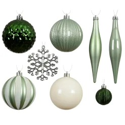 KAEMINGK Kit de décoration de sapin de Noël Christmas et blanc laine Vert matcha Clearance