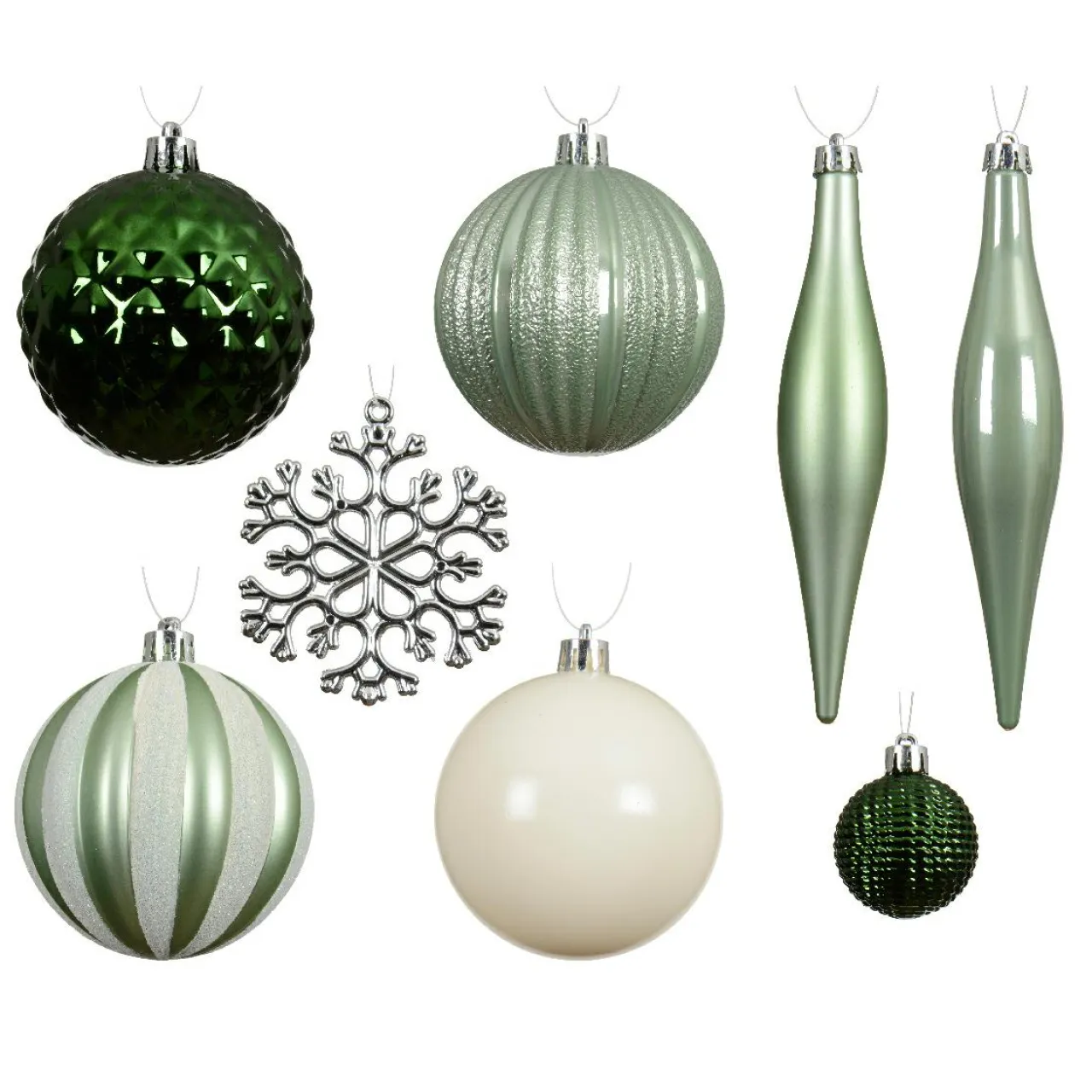 KAEMINGK Kit de décoration de sapin de Noël Christmas et blanc laine Vert matcha Clearance