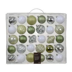 KAEMINGK Kit de décoration de sapin de Noël Agéna Menthe blanche, blanc et argent Vert menthe Discount