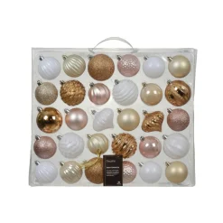 KAEMINGK Kit de décation de sapin de Noël Agéna Blanc, rose et Or