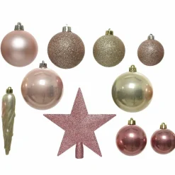 KAEMINGK Kit de décoration de sapin de Noël Novae multi Rose poudré/Perle/ Vieux rose Sale
