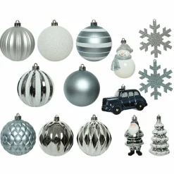 KAEMINGK Kit de décoration de sapin de Noël Tradition Bleu clair/Blanc/ Bleu nuit