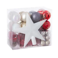 Feeric Lights & Christmas Kit de décoration de sapin de Noël Aspen Rouge / Gris