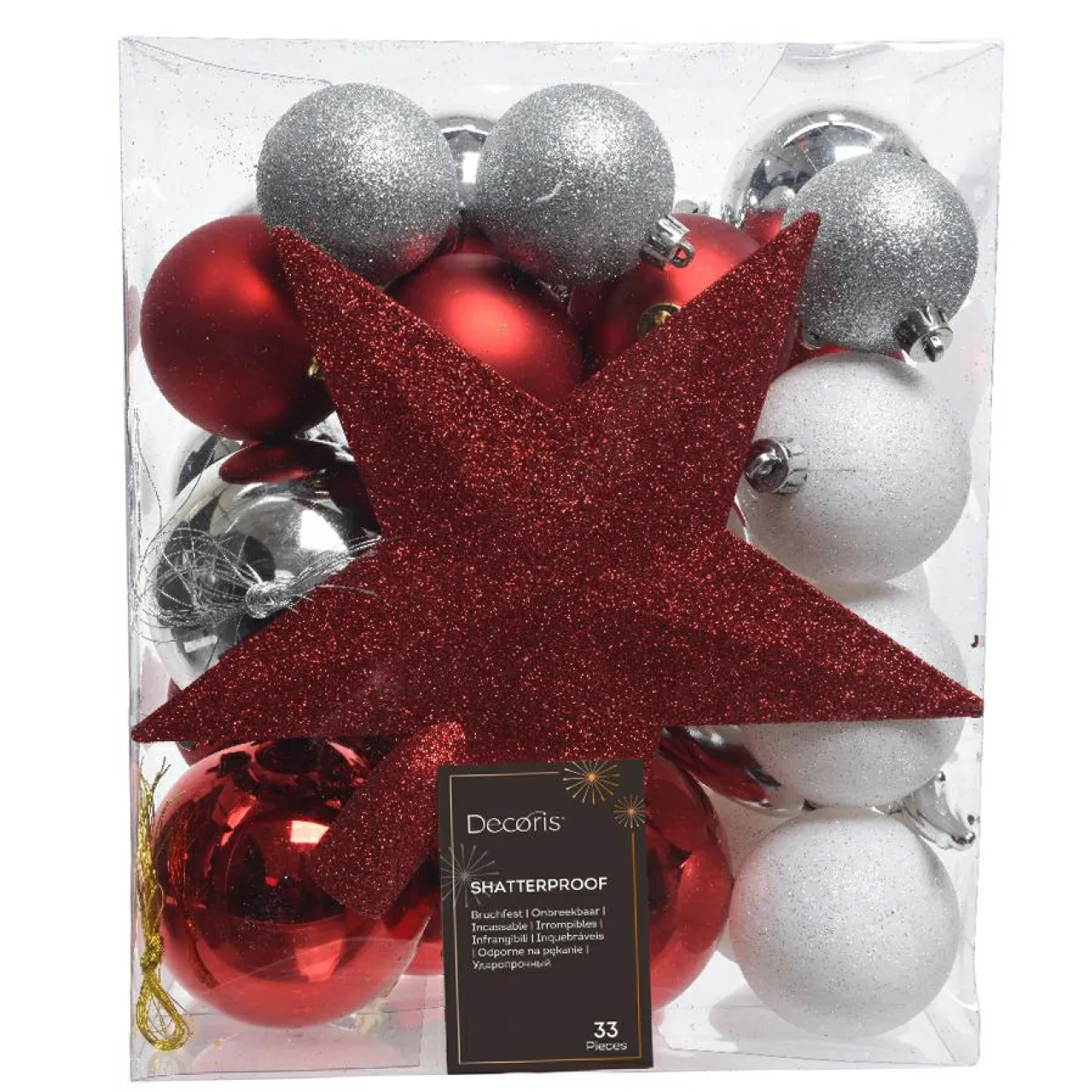 KAEMINGK Kit de décoration de sapin de Noël Novae multi Blanc / Rouge New