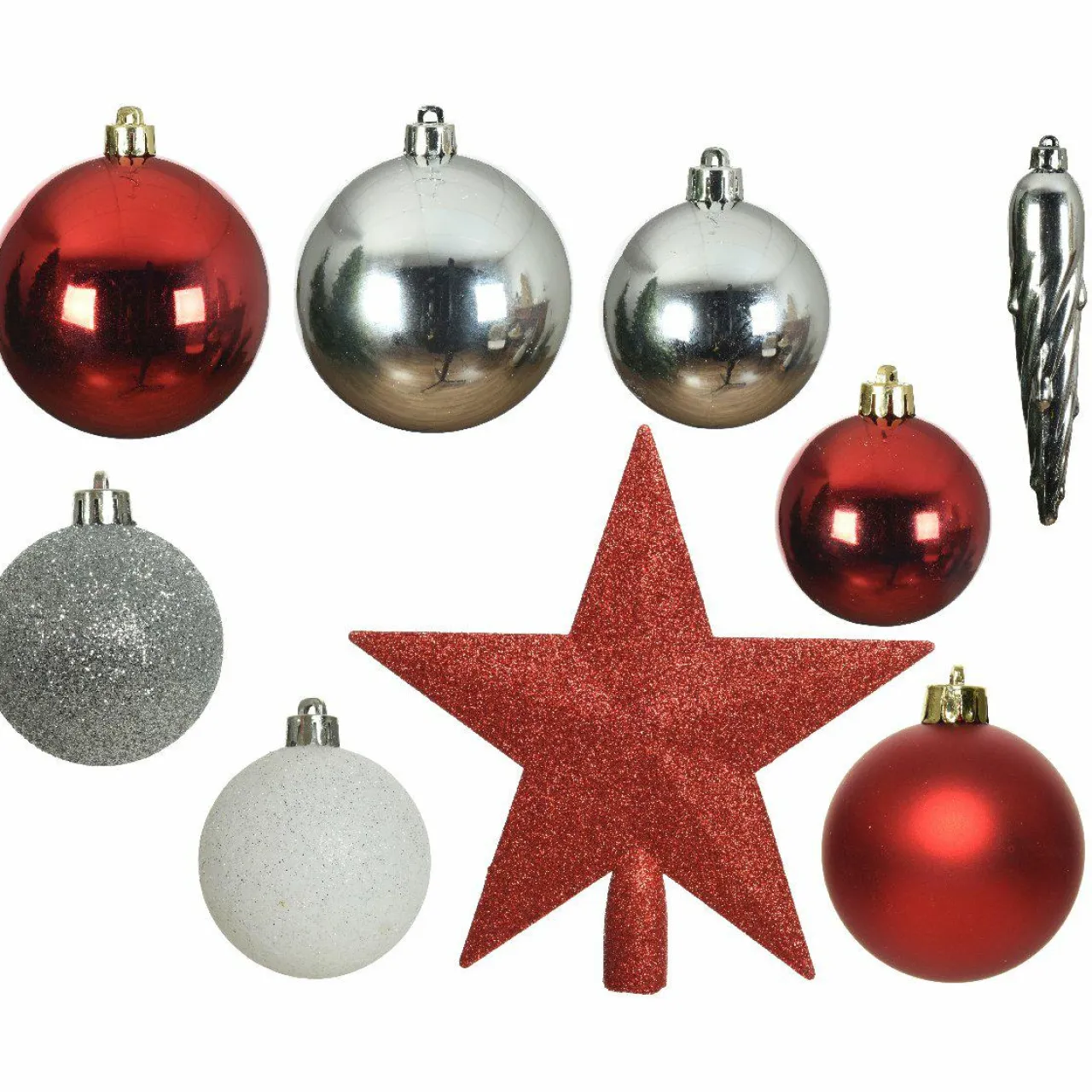 KAEMINGK Kit de décoration de sapin de Noël Novae multi Blanc / Rouge New