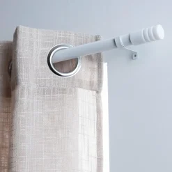 LUANCE Kit de tringle extensible (135 à 225 cm) Cylindre strié Blanc Hot