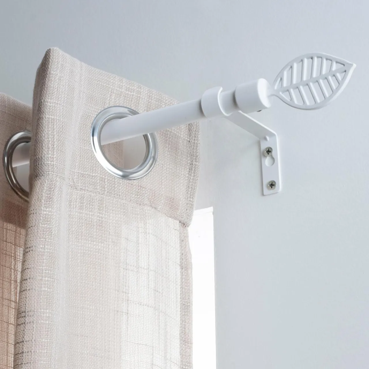 LUANCE Kit de tringle extensible (L120 - L210 cm / D16 mm) Sevigne mat Blanc Hot