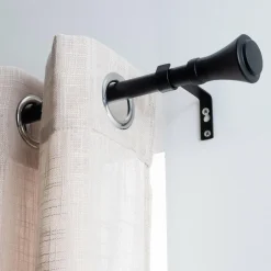 LUANCE Kit de tringle extensible (L210 - L380 cm / D19 mm) Brasserie Mat Noir Clearance