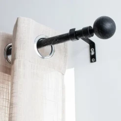 LUANCE Kit de tringle extensible (L120 - L210 cm / D19 mm) Basic et argent Noir