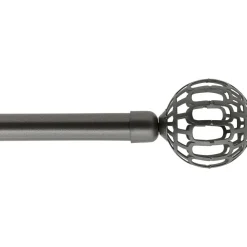 LUANCE Kit de tringle rideau extensible (L120 - L210 cm / D19 mm) Facette béton Gris Discount