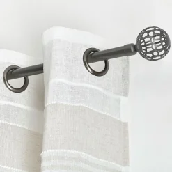 LUANCE Kit de tringle rideau extensible (L120 - L210 cm / D19 mm) Facette béton Gris Discount