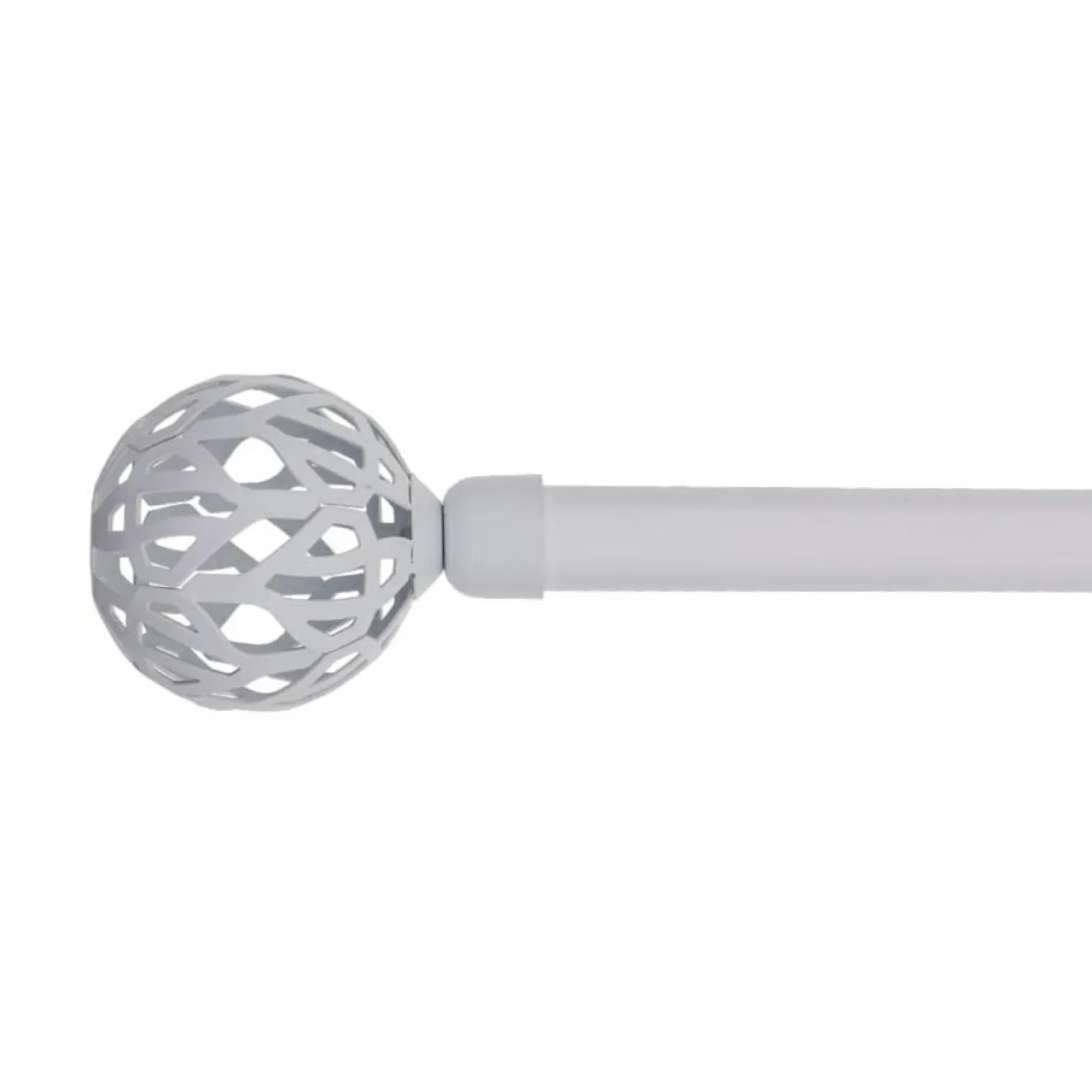 LUANCE Kit de tringle rideau extensible (L210 - L380 cm / D19 mm) Vintage mat Blanc Outlet
