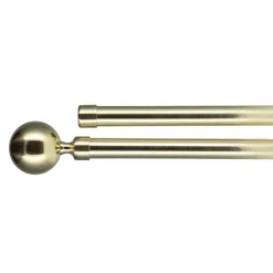 LUANCE Kit de tringle rideau extensible double barres (L210 - L380 cm / D19 mm) Paloma Or