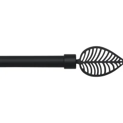 LUANCE Kit de tringle rideau extensible (L120 - L210 cm / D19 mm) Amazonia mat Noir Best