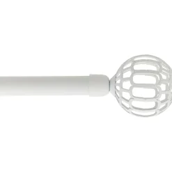 LUANCE Kit de tringle rideau extensible (L120 - L210 cm / D19 mm) Facette mat Blanc Sale