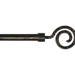 LUANCE Kit de tringle rideau extensible (L120 - L210 cm / D19 mm) Demeure Noir Best