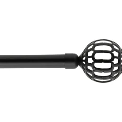 LUANCE Kit de tringle rideau extensible (L120 - L210 cm / D19 mm) Facette mat Noir Online