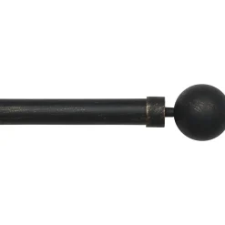 LUANCE Kit de tringle rideau extensible (L210 - L380 cm / D28 mm) Gaïa Noir et Or Outlet