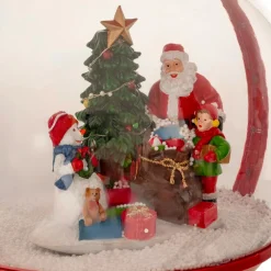 JJA Lampadaire de Noël illuminé et animé (H150 cm) Boule Neige tombante Rouge Online