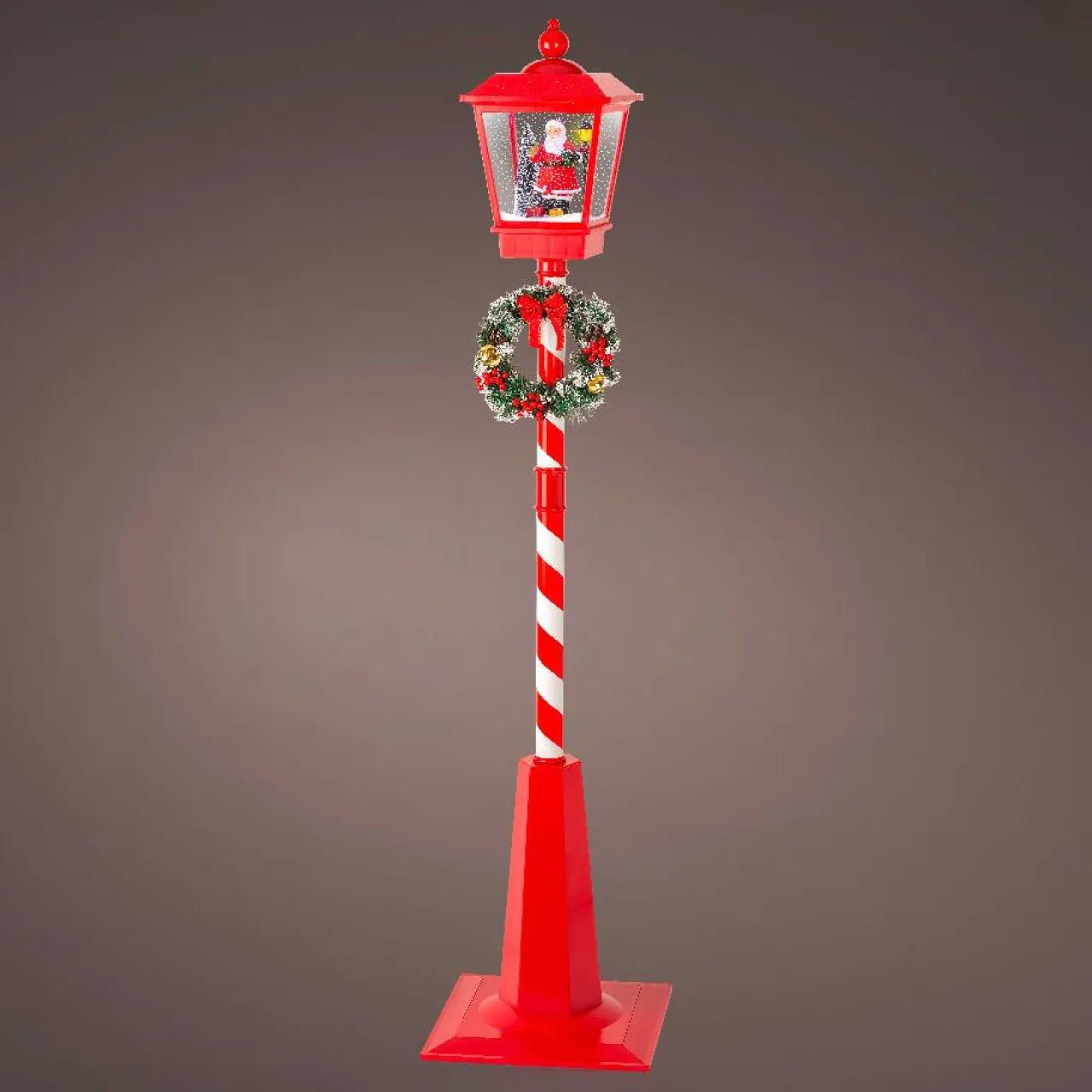 KAEMINGK Lampadaire de Noël illuminé et animé 33 LED (H180 cm) Neige tombante Rouge Discount