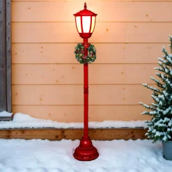 Feeric Lights & Christmas Lampadaire de Noël illuminé (H185 cm) London et Blanc chaud Rouge Outlet