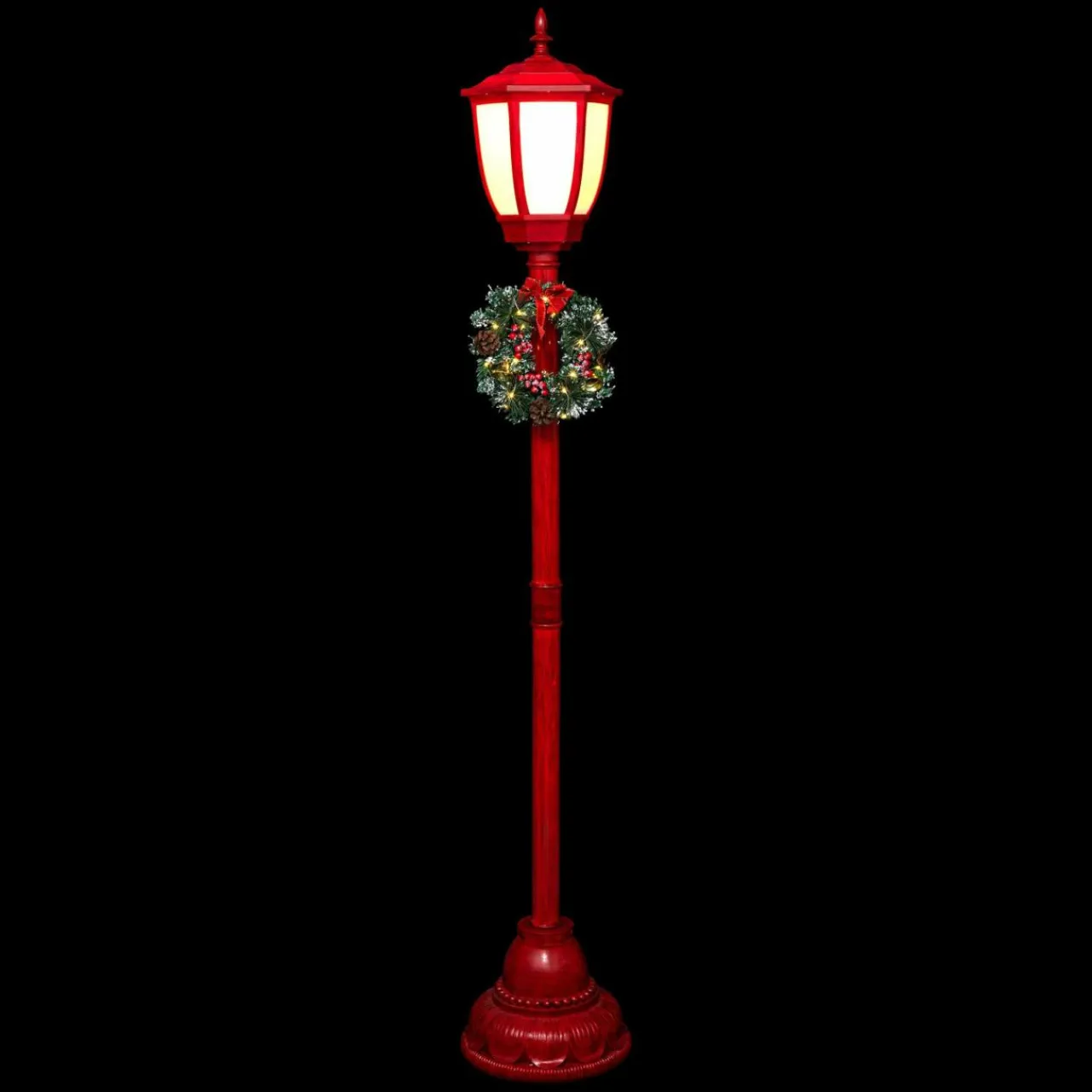 Feeric Lights & Christmas Lampadaire de Noël illuminé (H185 cm) London et Blanc chaud Rouge Outlet