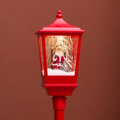 KAEMINGK Lampadaire de Noël illuminé, musical et animé 10 LED (H185 cm) Neige tombante Rouge Hot