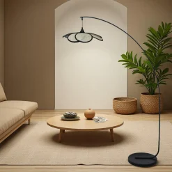 EMINZA Lampadaire design pétale (H156 cm) Teruel Noir Best
