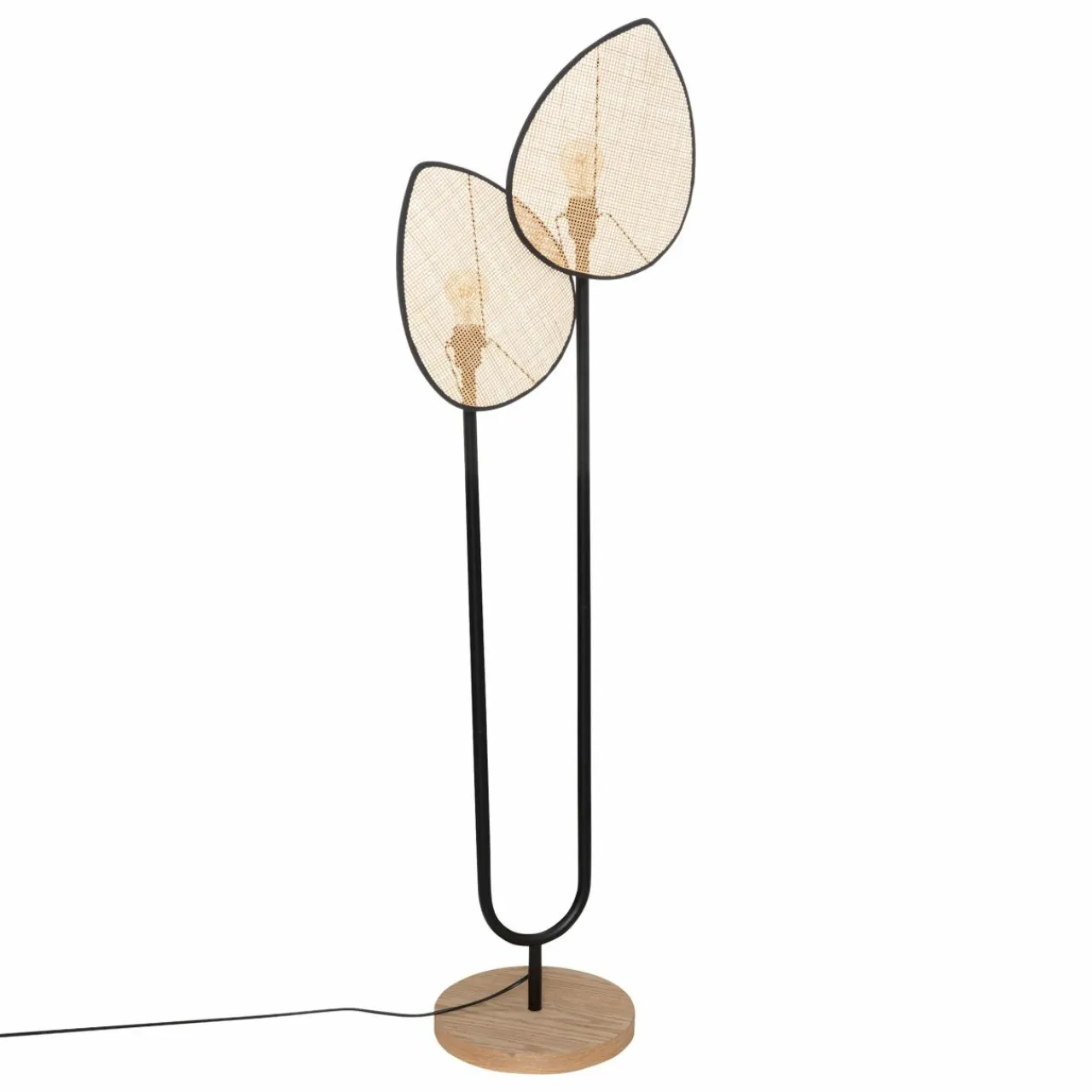 ATMOSPHERA Lampadaire double en rotin (H143 cm) Olme Beige Sale