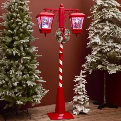 KAEMINGK Lampadaire double illuminé 66 LED (H188 cm) Noël Magique Rouge Discount