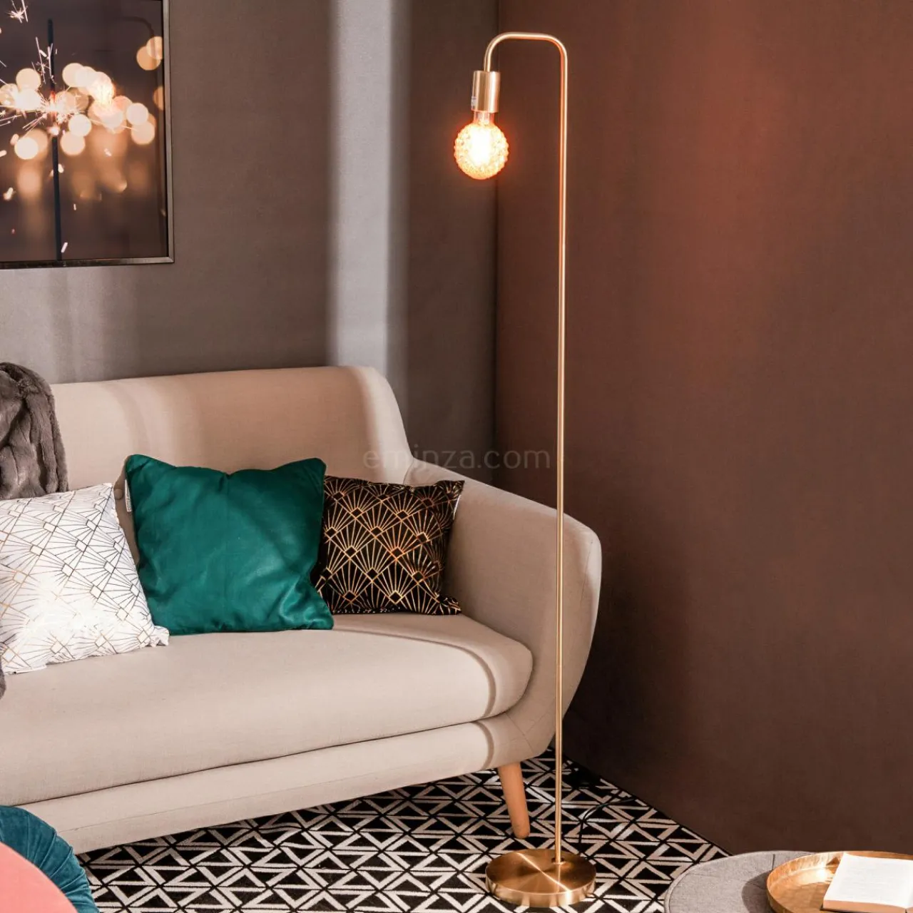 ATMOSPHERA Lampadaire en métal (H150 cm) Keli Or Best