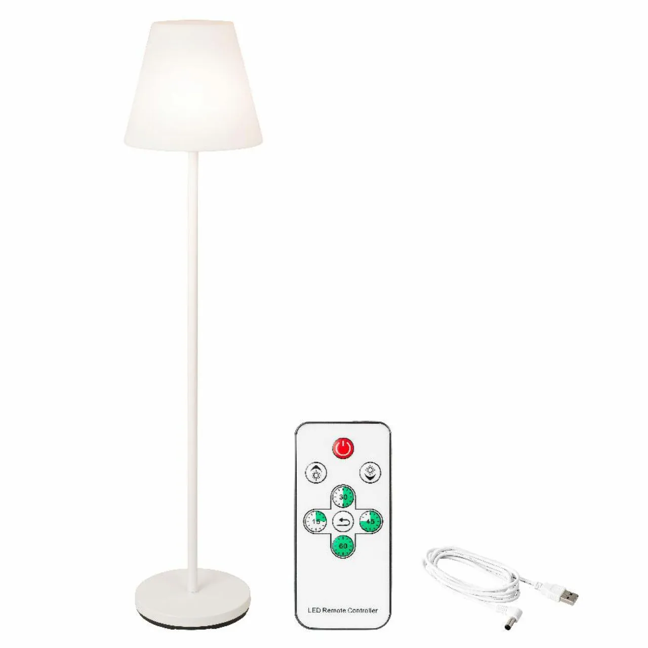 #N/A Lampadaire extérieur sans fil rechargeable USB LED (H150 cm) Brooklyn Blanc Outlet