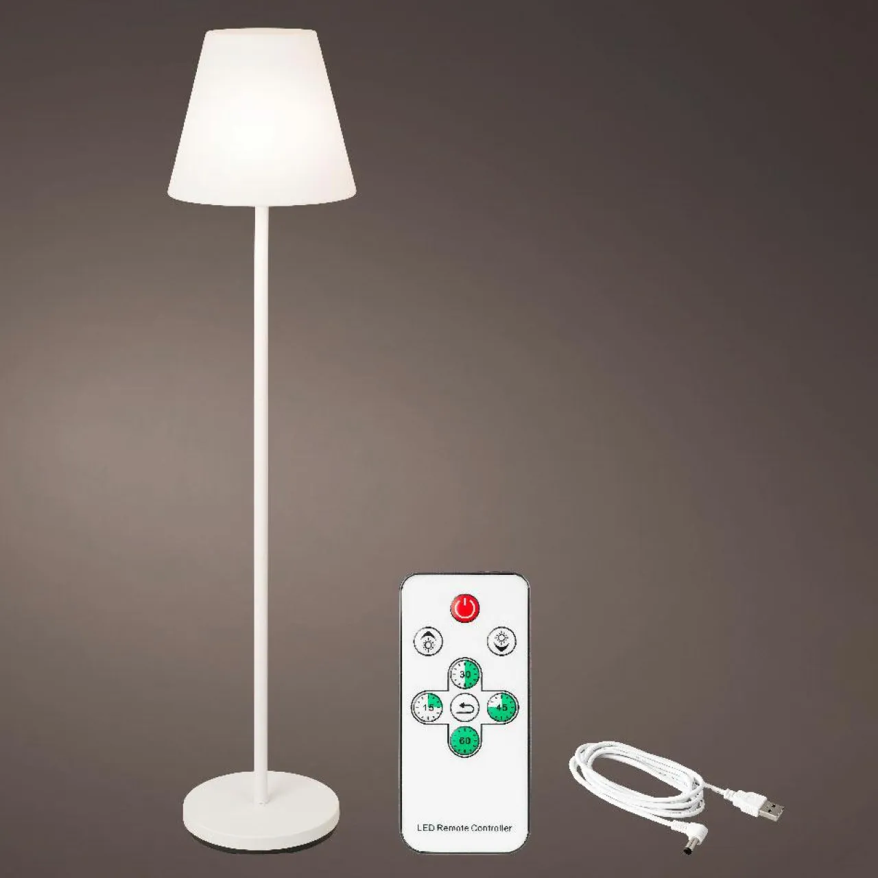 #N/A Lampadaire extérieur sans fil rechargeable USB LED (H150 cm) Brooklyn Blanc Outlet