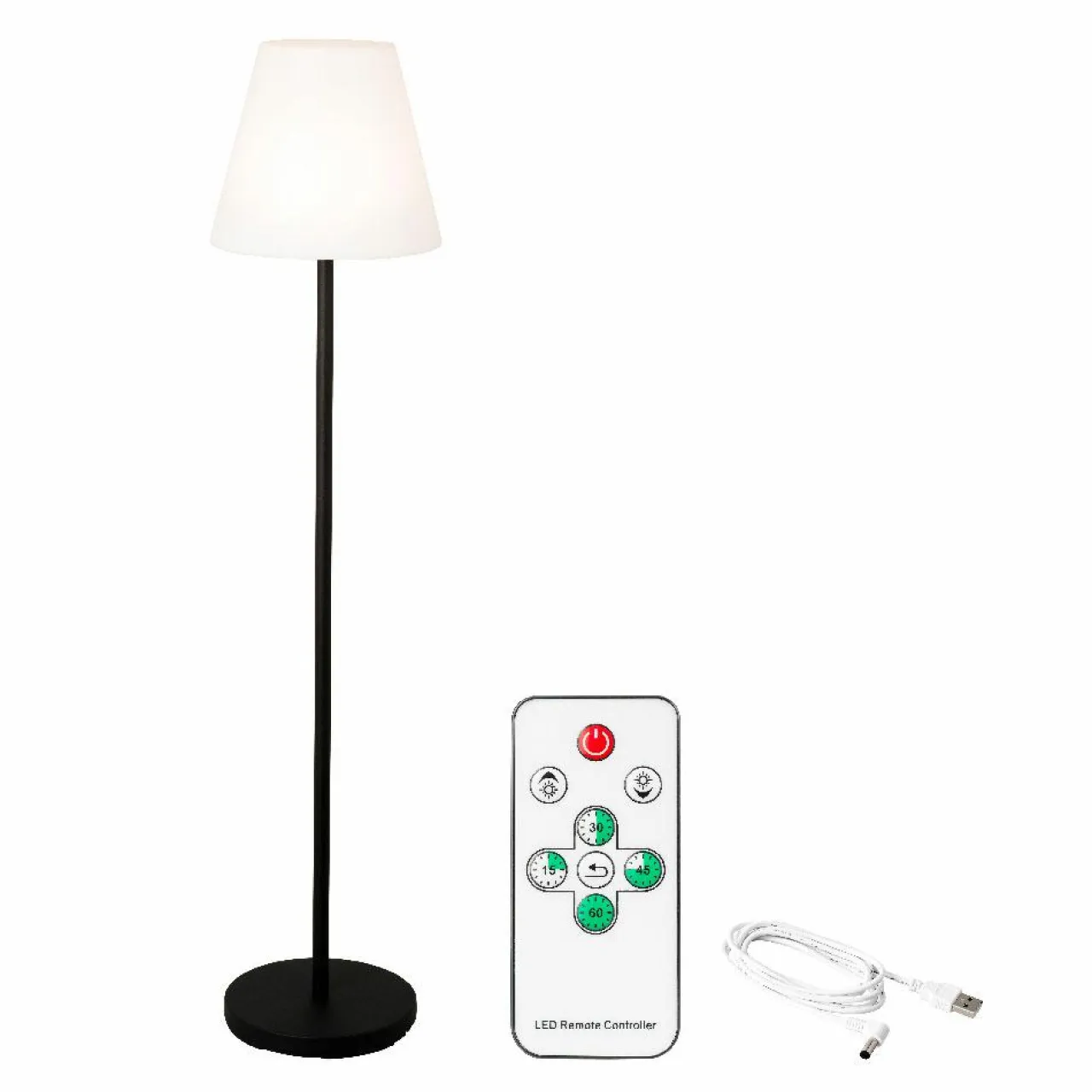 #N/A Lampadaire extérieur sans fil rechargeable USB LED (H150 cm) Brooklyn Noir Best