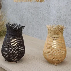 #N/A Lampe de jardin solaire LED (H36 cm) Tropical - Naturel Beige New