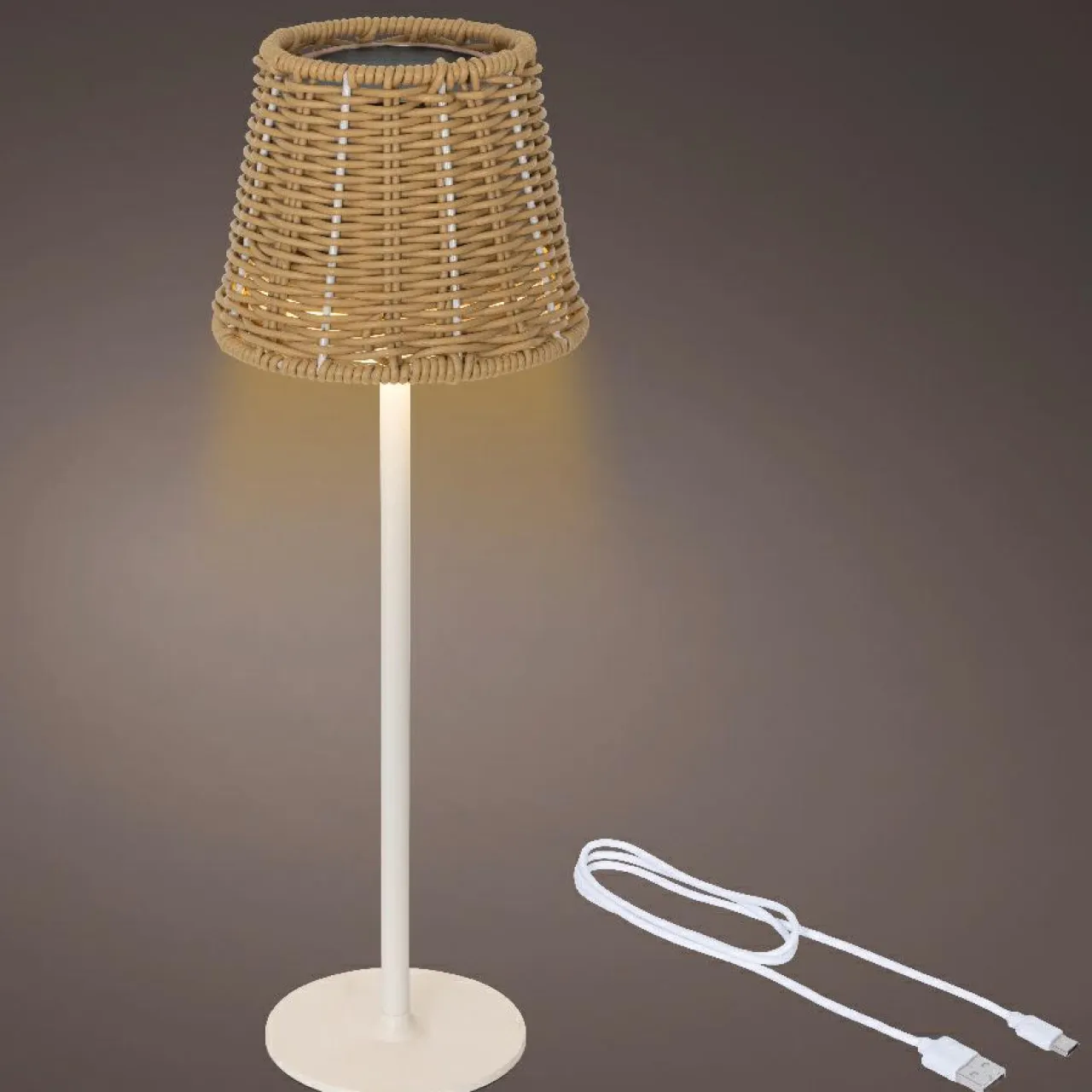 KAEMINGK Lampe de table extérieure solaire LED (H38 cm) Marylebone Naturel Discount