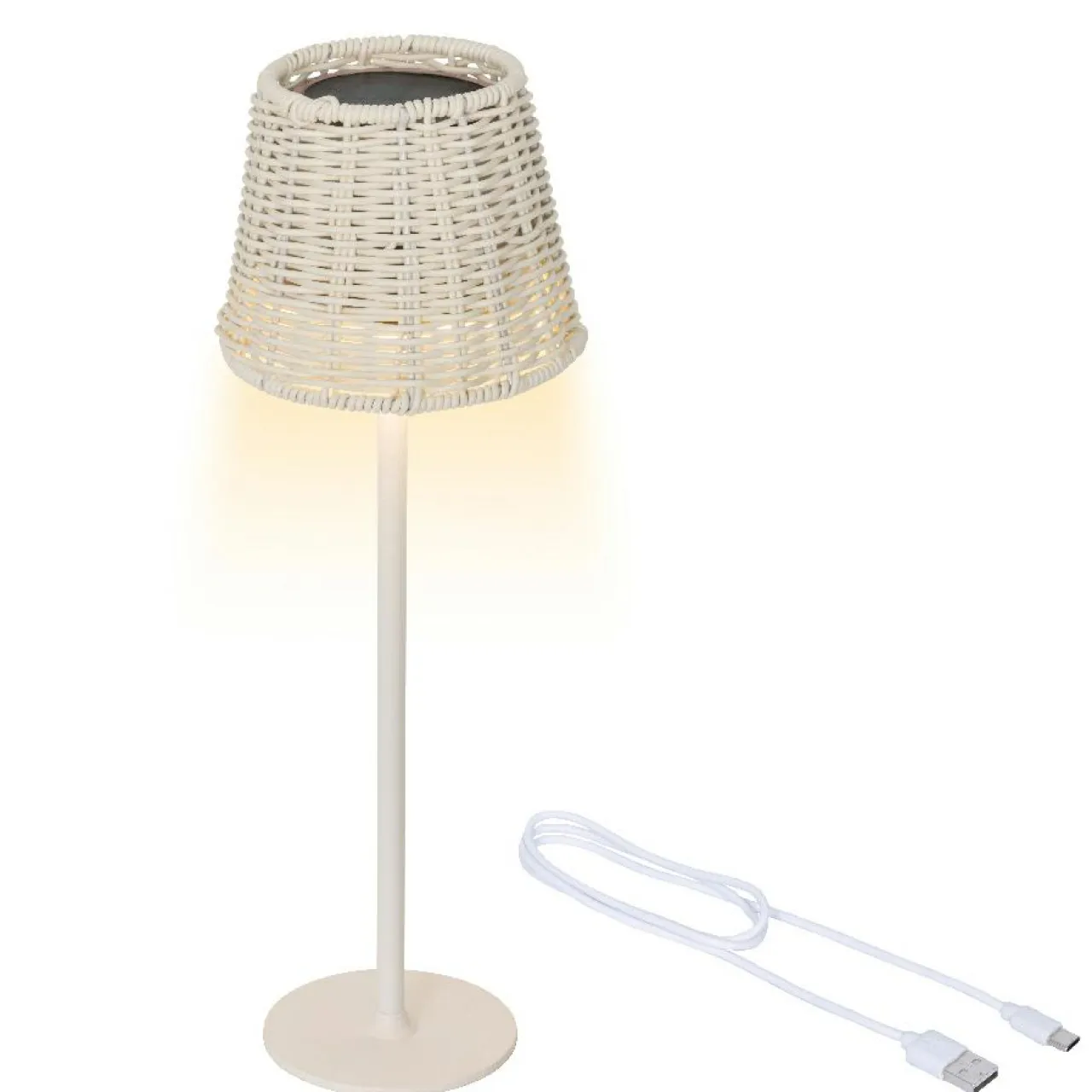 KAEMINGK Lampe de table extérieure solaire LED (H38 cm) Marylebone Blanc Sale