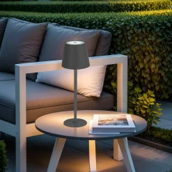 #N/A Lampe de table sans fil rechargeable USB 48 LED (H37 cm) Brooklyn Gris Outlet