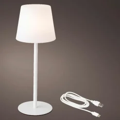 #N/A Lampe de table sans fil rechargeable USB LED (H40 cm) Manhattan Blanc Outlet