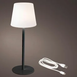#N/A Lampe de table sans fil rechargeable USB (H40 cm) Manhattan Noir Best