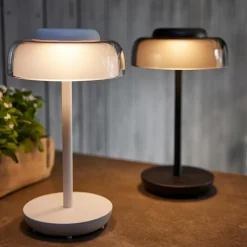 #N/A Lampe de table sans fil rechargeable USB 18 LED (H28 cm) Tribeca Blanc Hot