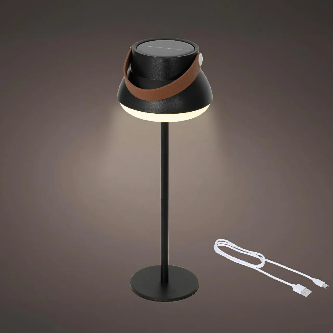 KAEMINGK Lampe de table solaire 100 lumens (H36 cm) Tokyo Noir Outlet