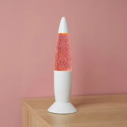OSTARIA Lampe lave enfant à paillettes (H19 cm) Rose Hot
