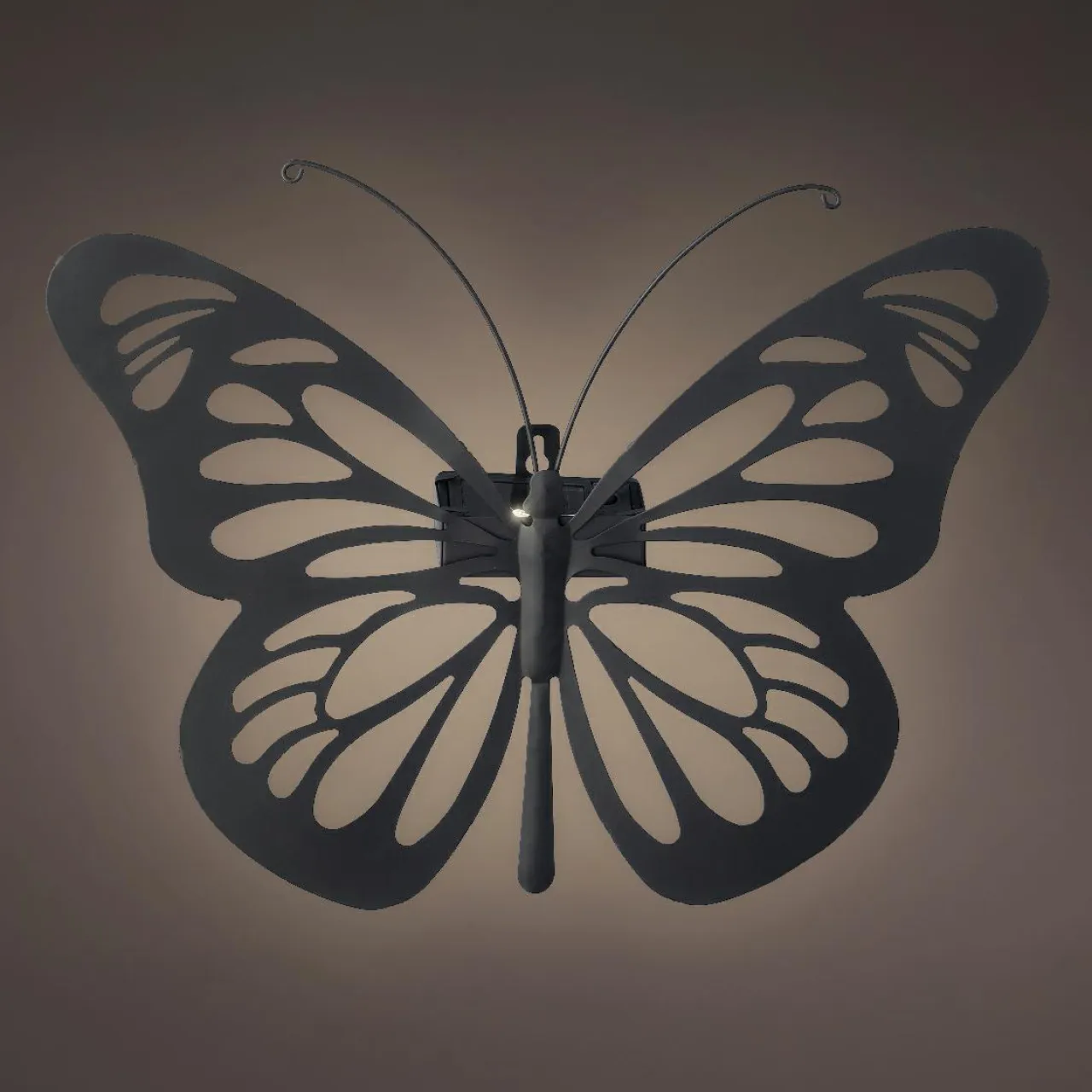 KAEMINGK Lampe murale solaire en métal (H26,5 cm) Papillon Noir Outlet