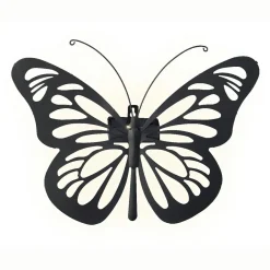 KAEMINGK Lampe murale solaire en métal (H26,5 cm) Papillon Noir Outlet