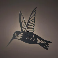 KAEMINGK Lampe murale solaire en métal (L31,5 cm) Colibri Noir Discount