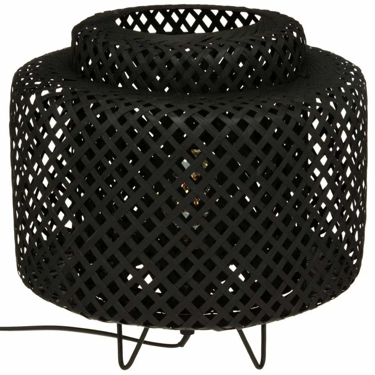 ATMOSPHERA Lampe à poser bambou (H27 cm) Liby Noir Sale