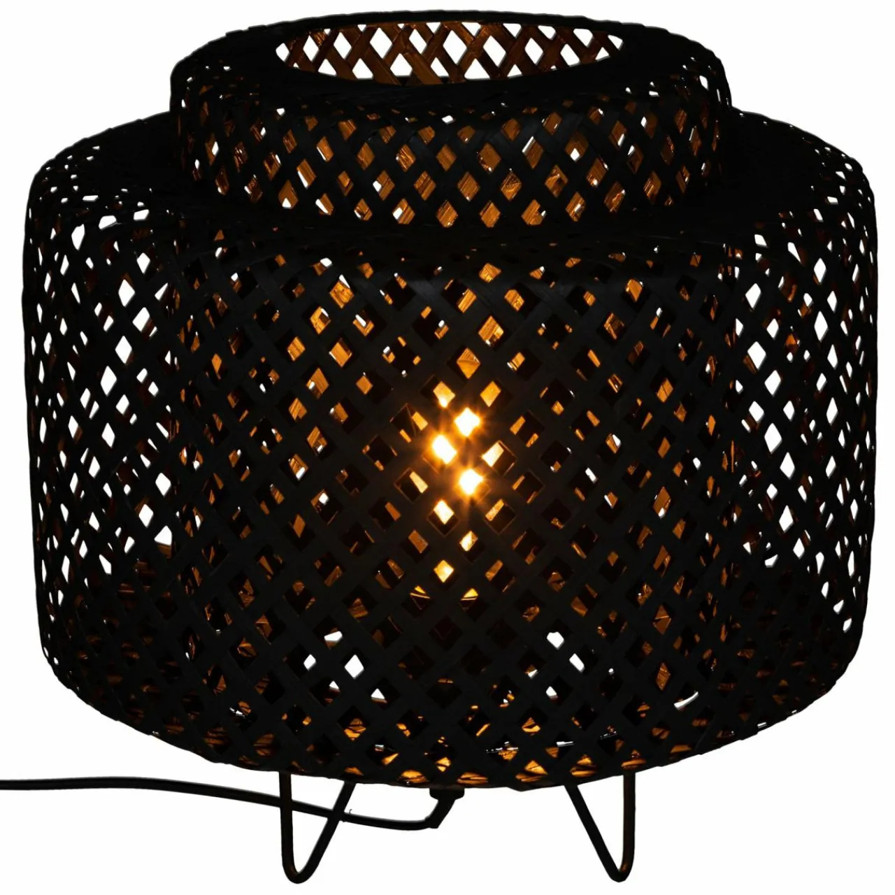 ATMOSPHERA Lampe à poser bambou (H27 cm) Liby Noir Sale